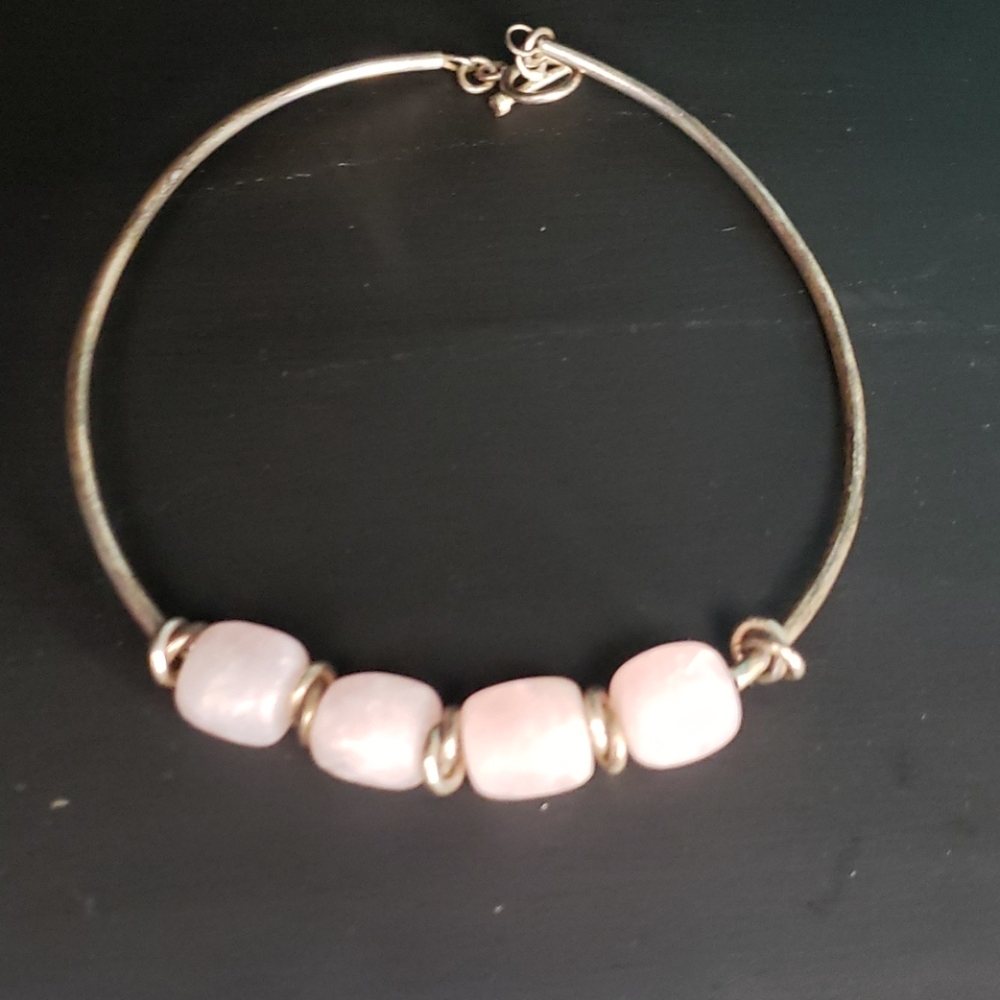 Silver and Pink Choker